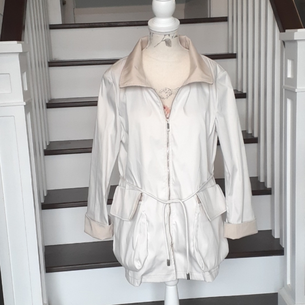 & Carolina Herrera ecru & beige lightweight jacket